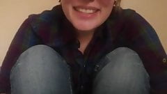 Girl with glasses fingers