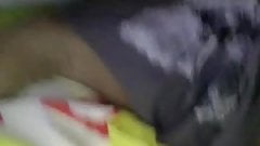 Cute black girl plays with her self