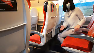 I pull out my dick in front of the teen in the train.